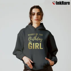 Women’s Daddy Of The Birthday Girl Golden Cozy Hoodie in charcoal | Warm, Structured, Stylish