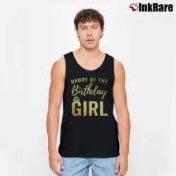 Men’s Daddy Of The Birthday Girl Golden Tank Top in black | Breathable, Active-Friendly Design