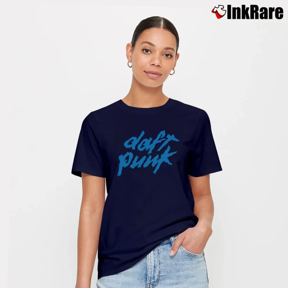Women’s Daft Punk 2007 Alive World Tour Concert Signature T-Shirt in navy | Soft, Flattering Fit