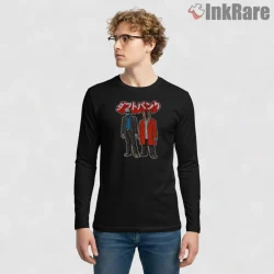 Daft Punk Japanese Street Fashion Shirt on black long sleeve shirt for men graphic tee