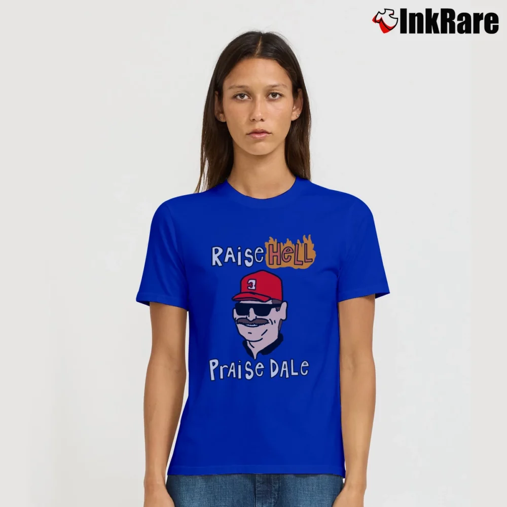 Women’s Daisy Forster Raise Hell Praise Dale Gym Casual Sport Signature T-Shirt in royal blue | Soft, Flattering Fit