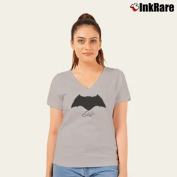 Women’s Dale Earnhardt Jr Batman Hendrick Motorsports Racing Classic V-Neck Tee in sport grey | Chic Neckline, Soft Texture