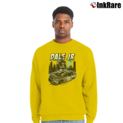 Men’s Dale Earnhardt Jr Batman Hendrick Motorsports Racing Crewneck Sweatshirt in yellow | Cozy Fabric, Clean Style