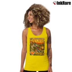 Women’s Dale Earnhardt Jr. Superman Racing Graphic Tank Top in yellow | Lightweight, Movement-Friendly