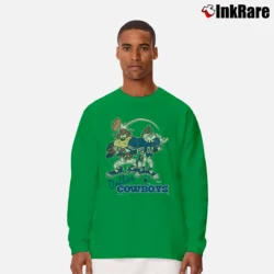 Men’s Dallas Cowboys Looney Tunes Crewneck Big Logo Long-Sleeve Shirt in irish green | Sleek, Lightweight, Year-Round Wear