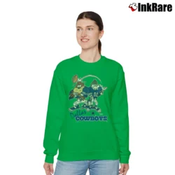 Women’s Dallas Cowboys Looney Tunes Crewneck Big Logo Relaxed Sweatshirt in irish green | Soft, Laid-Back Vibe