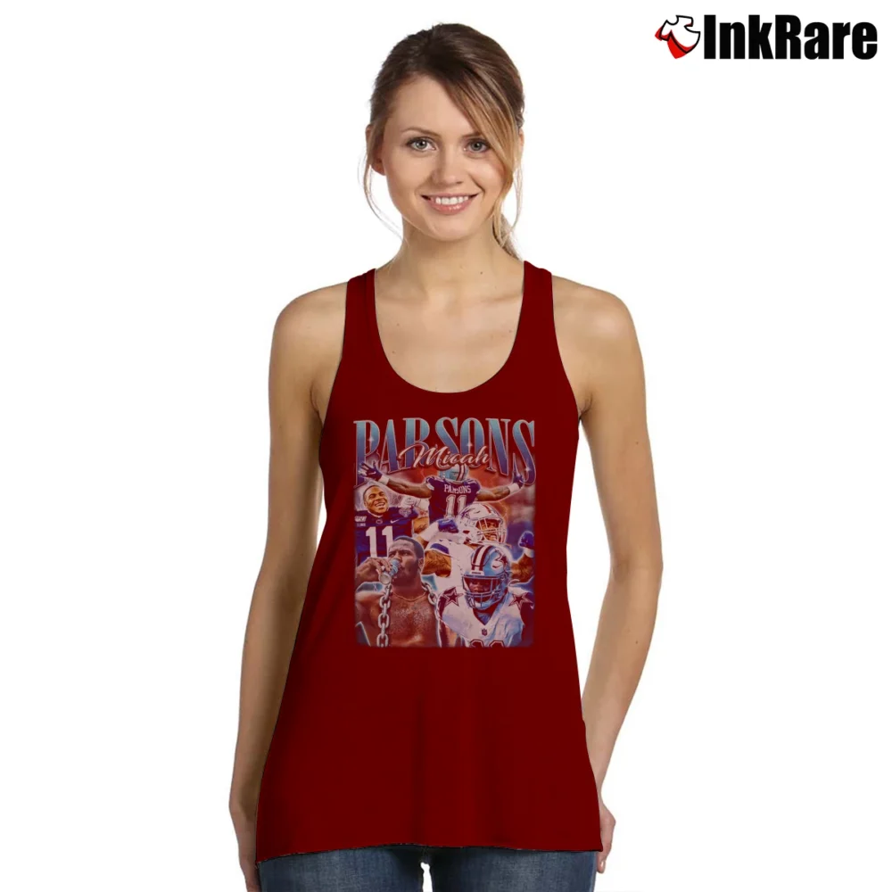 Women’s Dallas Cowboys Micah Parsons Football Vintage Style Tank Top in maroon | Lightweight, Movement-Friendly