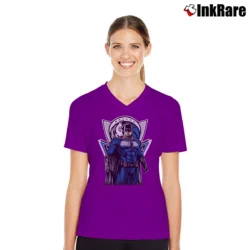Women’s Dallas Mavericks Batman Superhero Crossover V-Neck Tee in purple | Chic Neckline, Soft Texture
