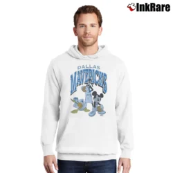 Men’s Dallas Mavericks Mickey Mouse Squad Basketball Pullover Hoodie in white | Cozy, Durable, Modern Fit