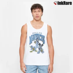 Men’s Dallas Mavericks Mickey Mouse Squad Basketball Tank Top in white | Breathable, Active-Friendly Design