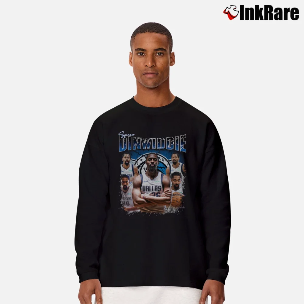 Men’s Dallas Mavericks Spencer Dinwiddie Long-Sleeve Shirt in black | Sleek, Lightweight, Year-Round Wear