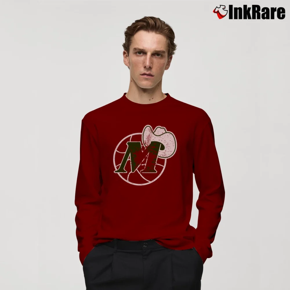 Men’s Dallas Mavericks Throwback Adidas Long-Sleeve Shirt in maroon | Sleek, Lightweight, Year-Round Wear