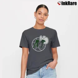 Women’s Dallas Mavericks Throwback Adidas Signature T-Shirt in charcoal | Soft, Flattering Fit