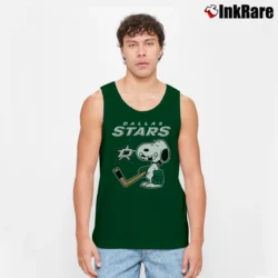 Men’s Dallas Stars Ice Hockey Snoopy NHL Tank Top in forest green | Breathable, Active-Friendly Design