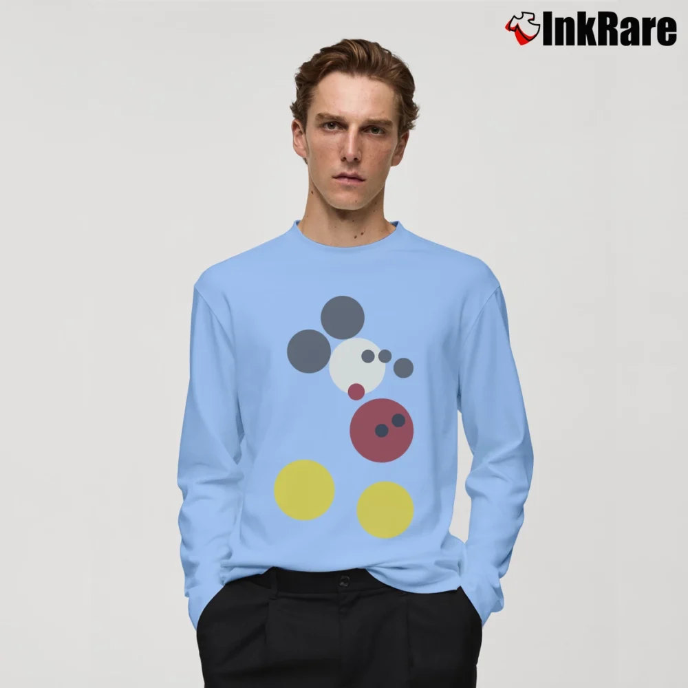 Men’s Damien Hirst Signed Mickey Mouse Long-Sleeve Shirt in light blue | Sleek, Lightweight, Year-Round Wear