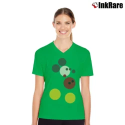 Women’s Damien Hirst Signed Mickey Mouse V-Neck Tee in irish green | Chic Neckline, Soft Texture