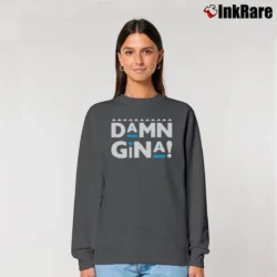 Women’s Damn Gina Martin Old School Comedy Relaxed Sweatshirt in charcoal | Soft, Laid-Back Vibe