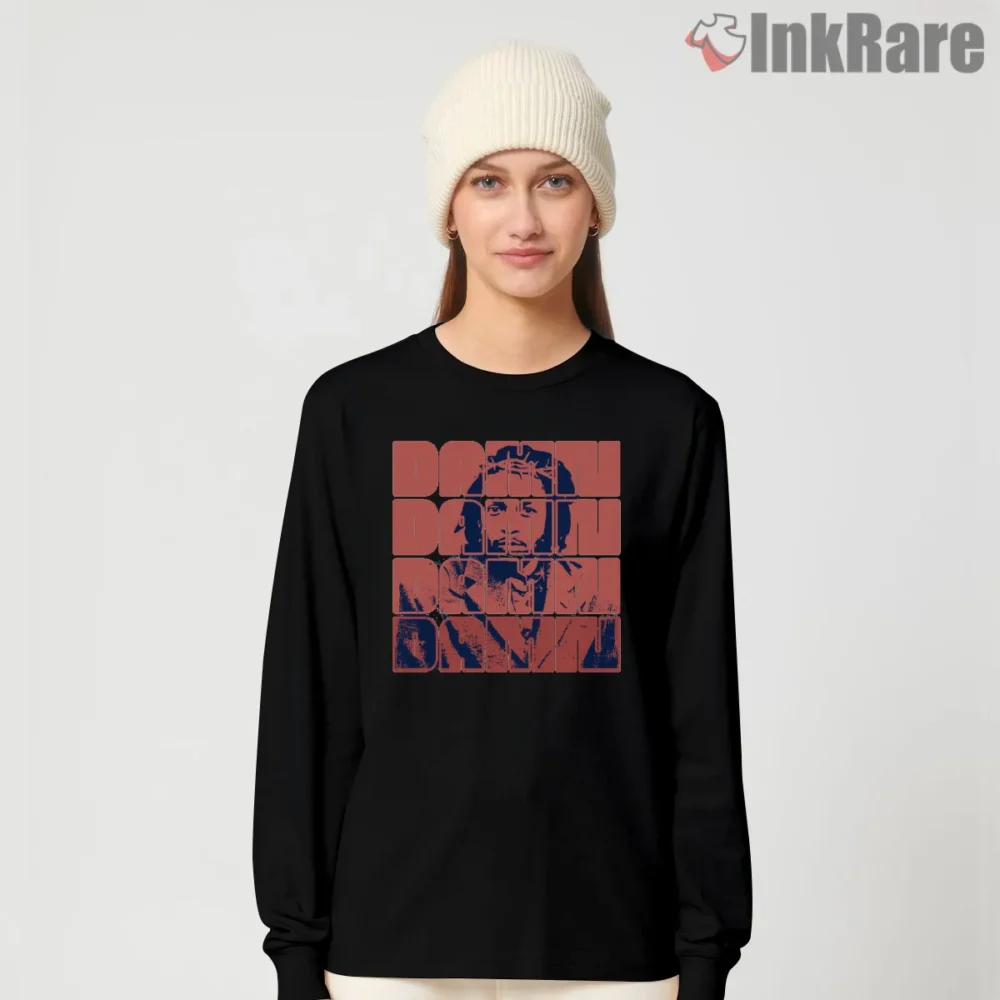 Damn Kendrick Lamar Vintage Block Portrait Shirt on black long sleeve shirt for women graphic tee
