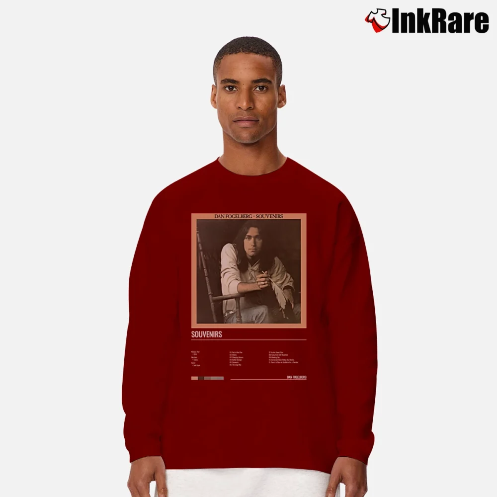 Men’s Dan Fogelberg Souvenirs Album Long-Sleeve Shirt in maroon | Sleek, Lightweight, Year-Round Wear