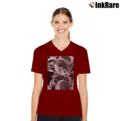 Women’s Dan Gurney Victory Racing V-Neck Tee in maroon | Chic Neckline, Soft Texture