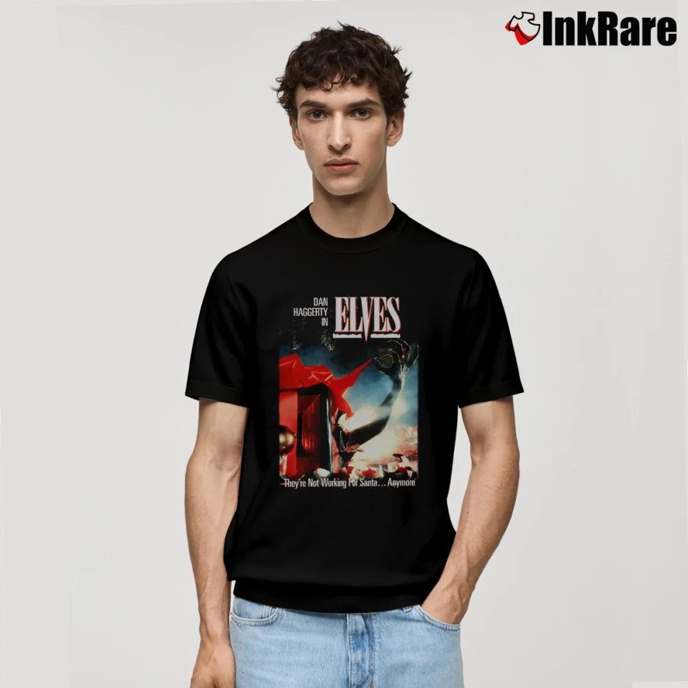 Men’s Dan Haggerty Elves Movie Poster Classic T-Shirt in black | Soft, Breathable Everyday Wear