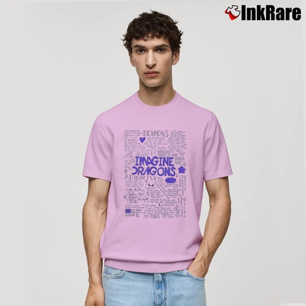 Men’s Dan Reynolds Imagine Dragons Tribute Classic T-Shirt in light pink | Soft, Breathable Everyday Wear