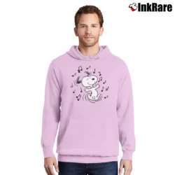 Men’s Dancing Snoopy Classic Pullover Hoodie in light pink | Cozy, Durable, Modern Fit
