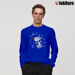 Men’s Dancing Snoopy Long-Sleeve Shirt in royal blue | Sleek, Lightweight, Year-Round Wear