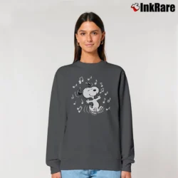 Women’s Dancing Snoopy Relaxed Sweatshirt in charcoal | Soft, Laid-Back Vibe