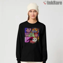 Dandadan Character Panel Collage Anime Shirt on black long sleeve shirt for women graphic tee