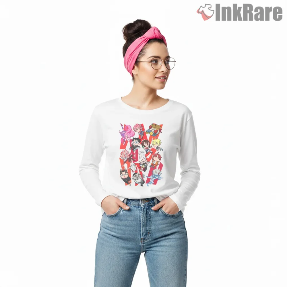 Dandadan Chibi Character Chaos Anime Shirt on white long sleeve shirt for women graphic tee