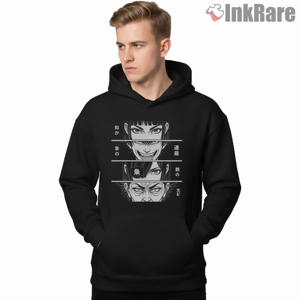 Dandadan Main Characters Manga Panel Art Hoodie Black Dandadan Main Characters Manga Panel Art Shirt on black hoodie for men graphic tee