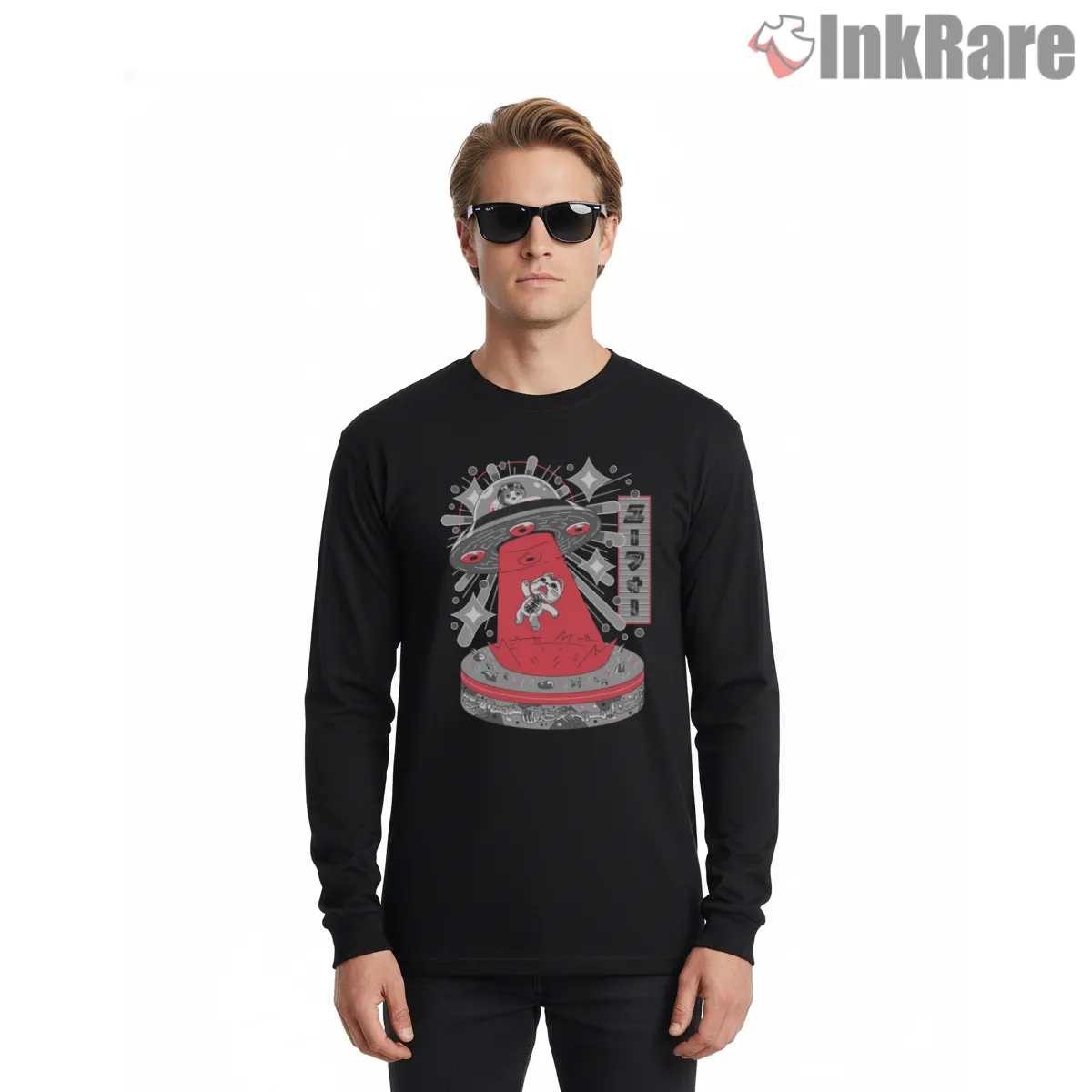 Dandadan Retro Ufo Abduction Anime Long Sleeve Black Dandadan Retro Ufo Abduction Anime Shirt on black long sleeve shirt for men graphic tee