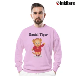 Men’s Daniel Tiger Funny Crewneck Sweatshirt in light pink | Cozy Fabric, Clean Style