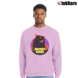 Men’s Danko Jones Wild Cat Music Crewneck Sweatshirt in light pink | Cozy Fabric, Clean Style