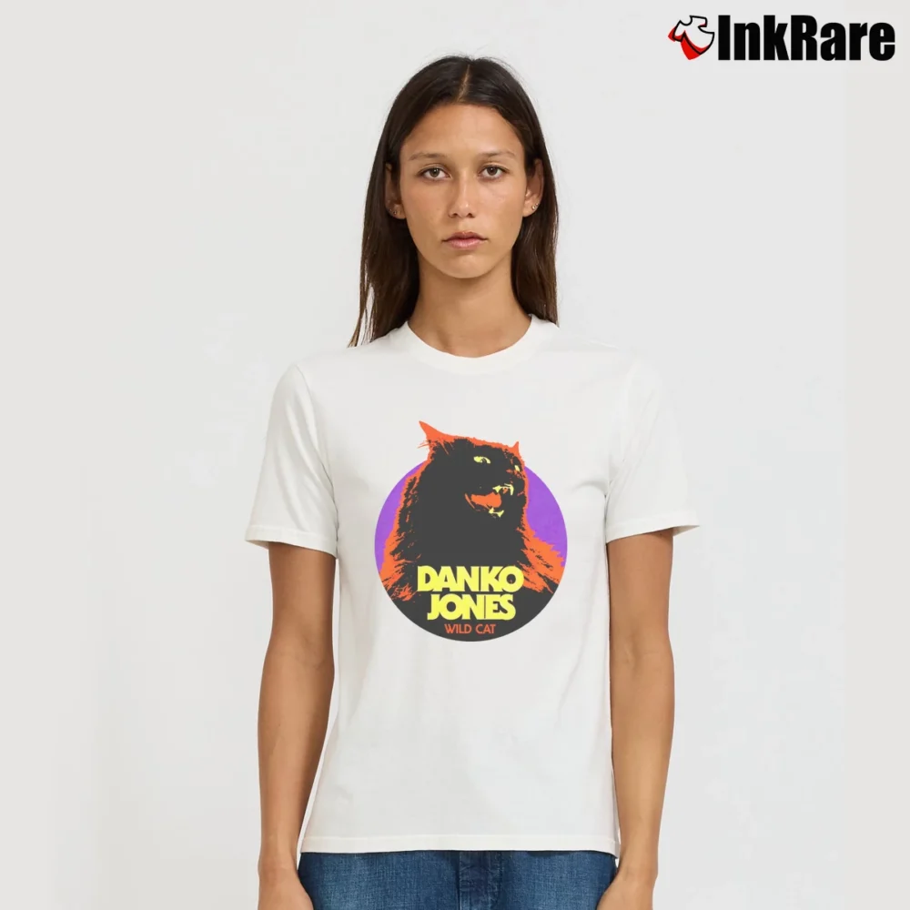 Women’s Danko Jones Wild Cat Music Signature T-Shirt in white | Soft, Flattering Fit