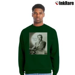 Men’s Danny Kaye Photo Postcard Crewneck Sweatshirt in forest green | Cozy Fabric, Clean Style