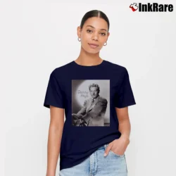 Women’s Danny Kaye Photo Postcard Signature T-Shirt in navy | Soft, Flattering Fit