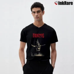 Men’s Danzig Band Logo V-Neck Tee in black | Sharp, Breathable, Everyday Staple