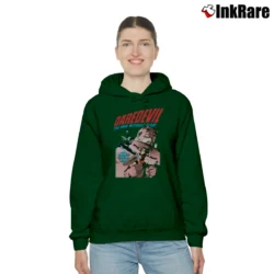 Women’s Daredevil Elektra Vs Bullseye Marvel Comics Cozy Hoodie in forest green | Warm, Structured, Stylish