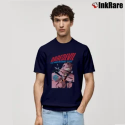 Men’s Daredevil Elektra Vs Bullseye Marvel Comics Classic T-Shirt in navy | Soft, Breathable Everyday Wear
