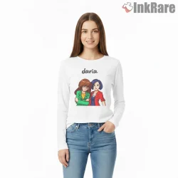 Daria And Jane Retro Anime Style Duo Shirt on white long sleeve shirt for women graphic tee