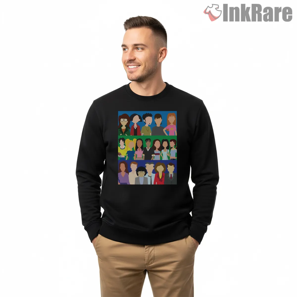 Daria Character Crowd Collage Cartoon Shirt on graphic shirt for men graphic tee