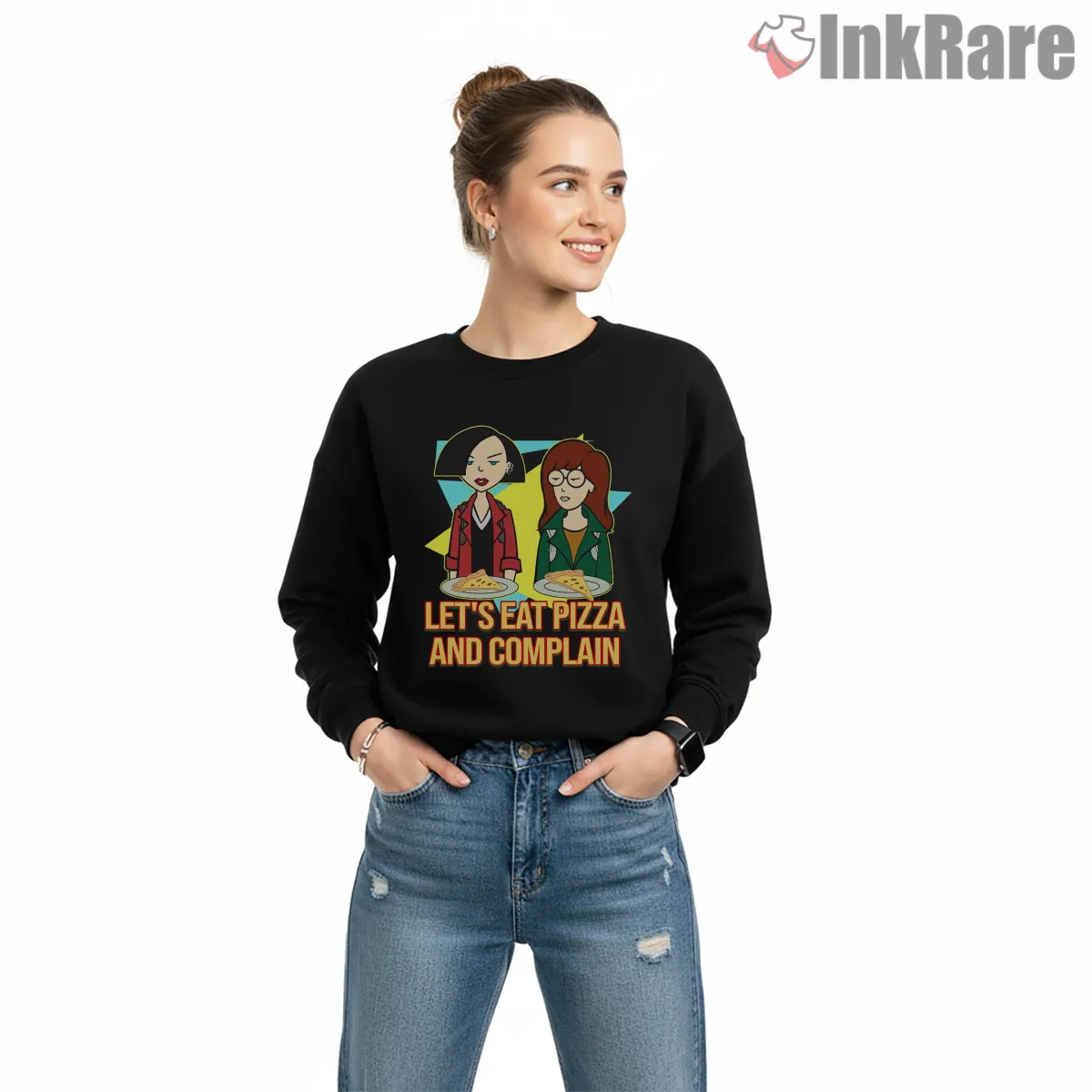 Daria Lets Eat Pizza And Complain Scene Shirt on graphic shirt for women graphic tee