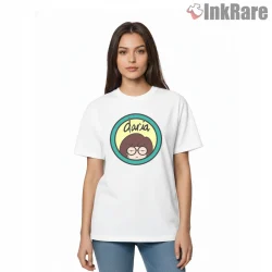 Daria Morgendorffer Classic Circle Portrait Shirt on white short sleeve shirt for women graphic tee