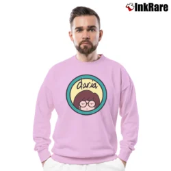 Men’s Daria MTV Classic Logo Crewneck Sweatshirt in light pink | Cozy Fabric, Clean Style