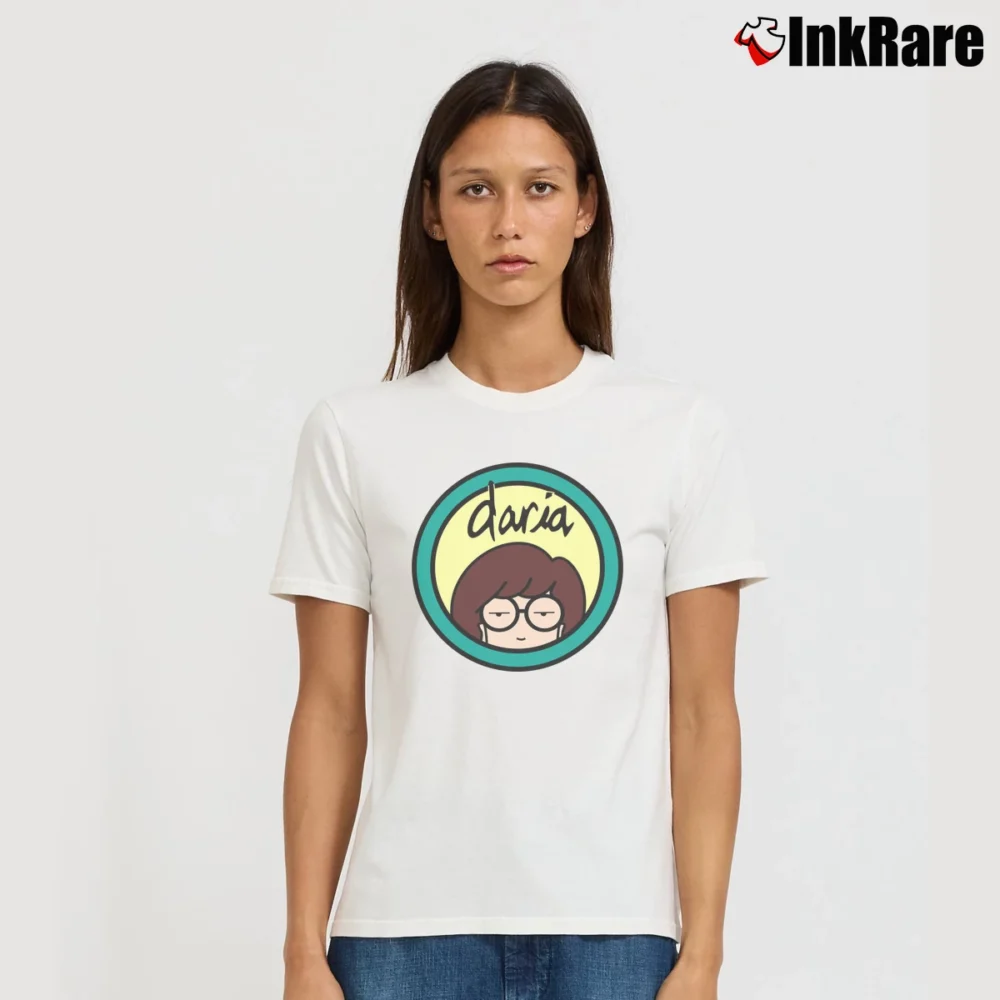 Women’s Daria MTV Classic Logo Signature T-Shirt in white | Soft, Flattering Fit