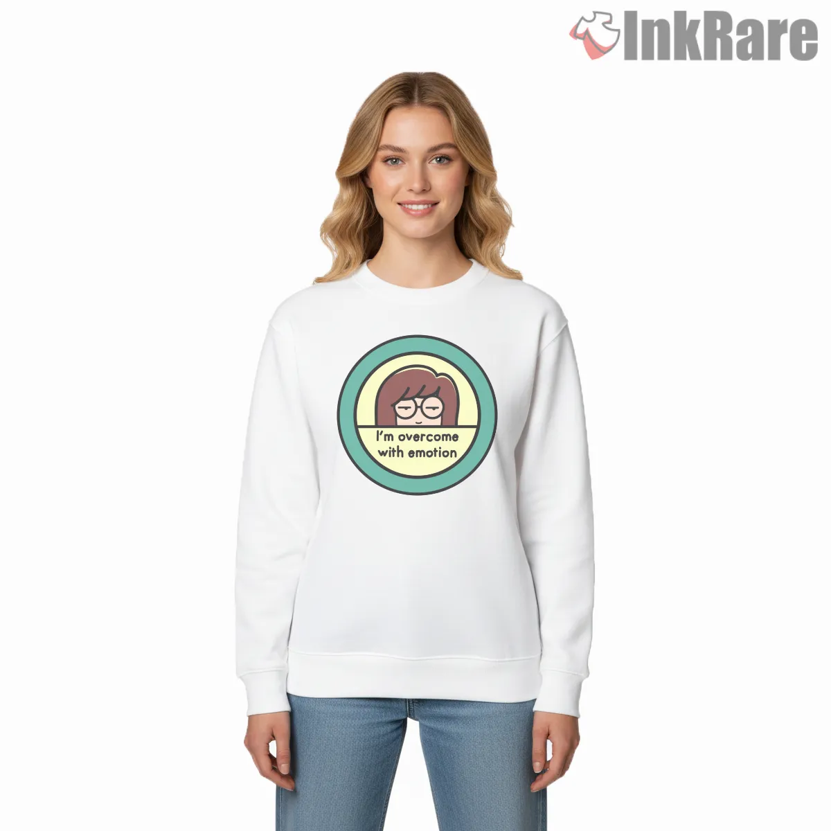 Daria Overcome With Emotion Circle Badge Shirt on graphic shirt for women graphic tee