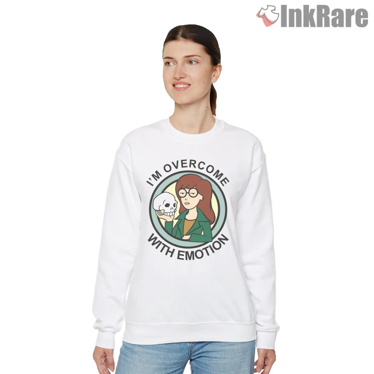 Daria Overcome With Emotion Skull Quote Circle Shirt on graphic shirt for women graphic tee