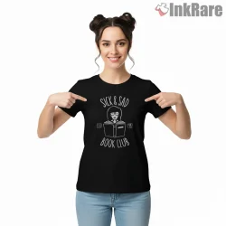 Daria Sick Sad Book Club Literary Parody Shirt on black short sleeve shirt for women graphic tee